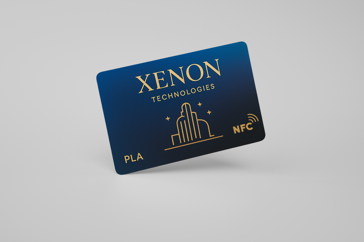 A photo of a biodegradable smart card with custom design