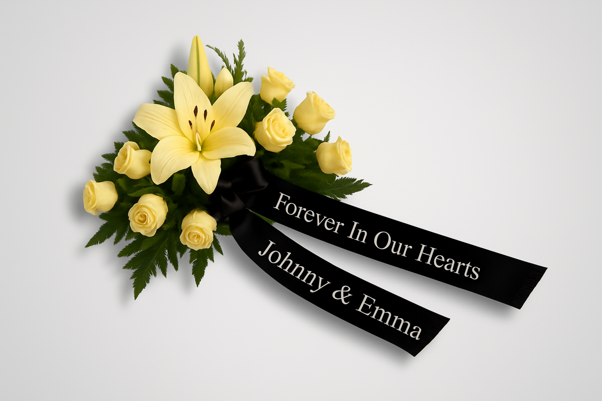 A photo of Bouquet Ribbon with Print from JM Band®. Purchase ribbon in Blue here.