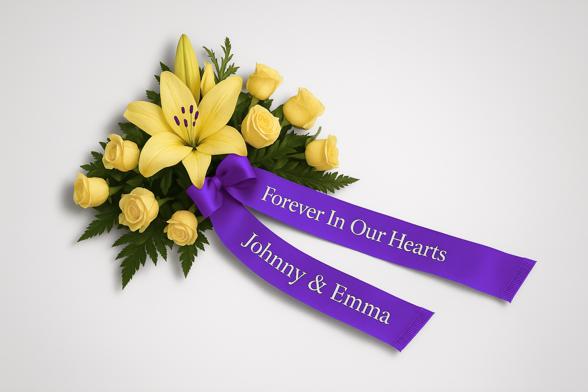 A photo of Bouquet Ribbon with Print from JM Band®. Purchase ribbon in Grey here.