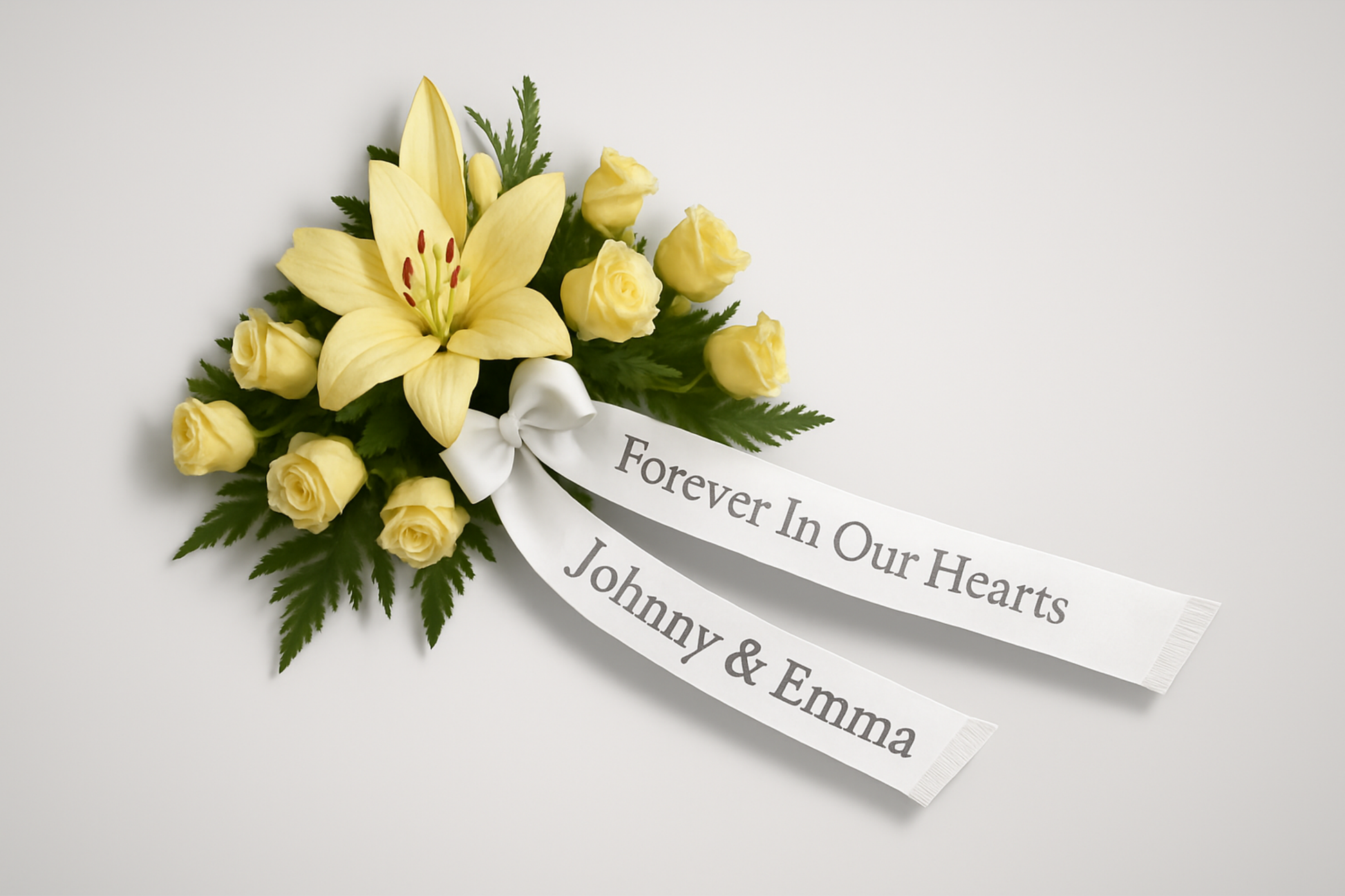 A photo of Bouquet Ribbon with Print from JM Band®. Purchase ribbon in Black here.