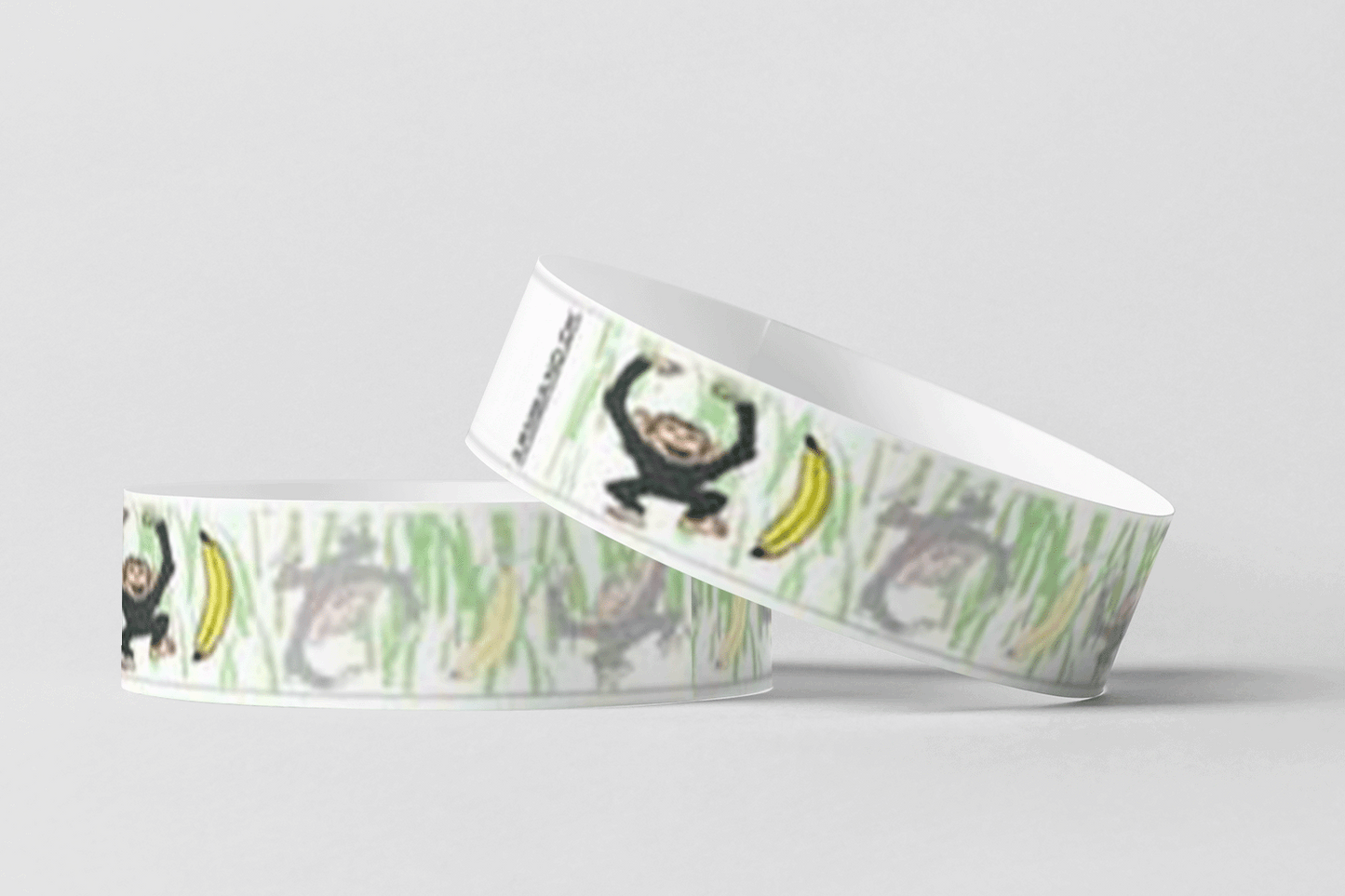 Paper Wristbands - Pre-Printed Paper wristbands JM Band® 10 Monkeys