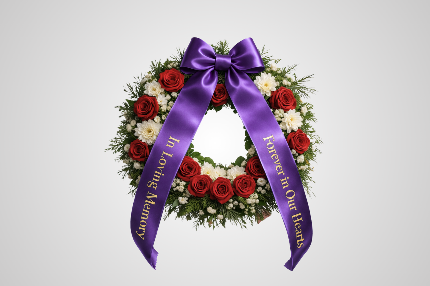 Ympäristöystävällinen violetti satiinikimppunauha JM Band®:ltä, jossa on oma painatus.
