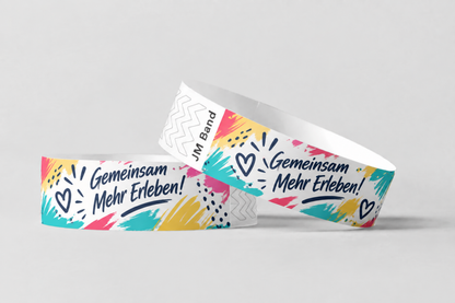Väripainetut paperirannekkeet