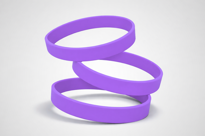 Purple Plain Silicone Wristbands. Buy Silicone Wristbands without print from JM Band®
