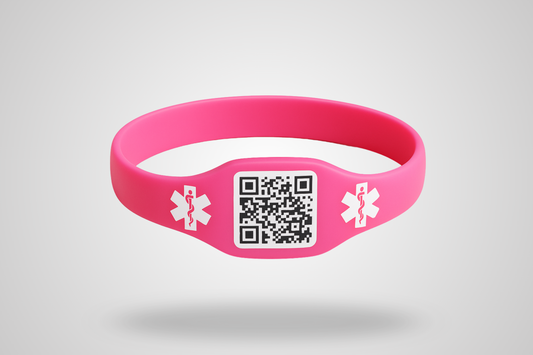 Silikonirannekkeet QR -koodilla