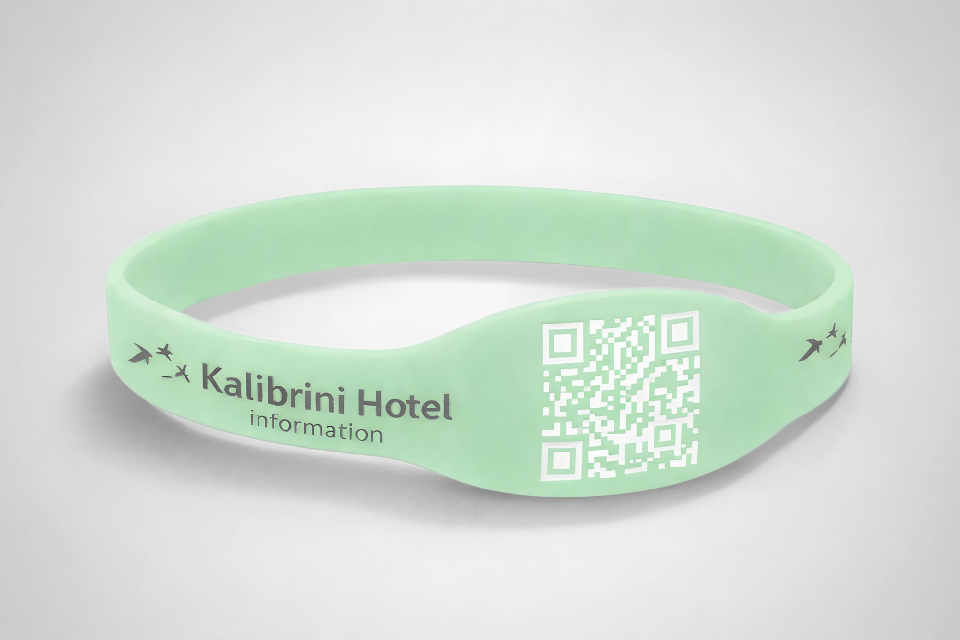 Kuva JM Band® -silikonirannekkeista QR-koodilla. Osta 6 mm:n silikonirannekkeita täältä.