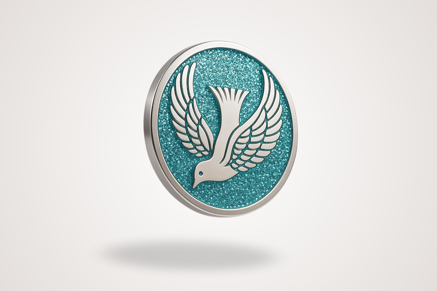 Coin with glitter