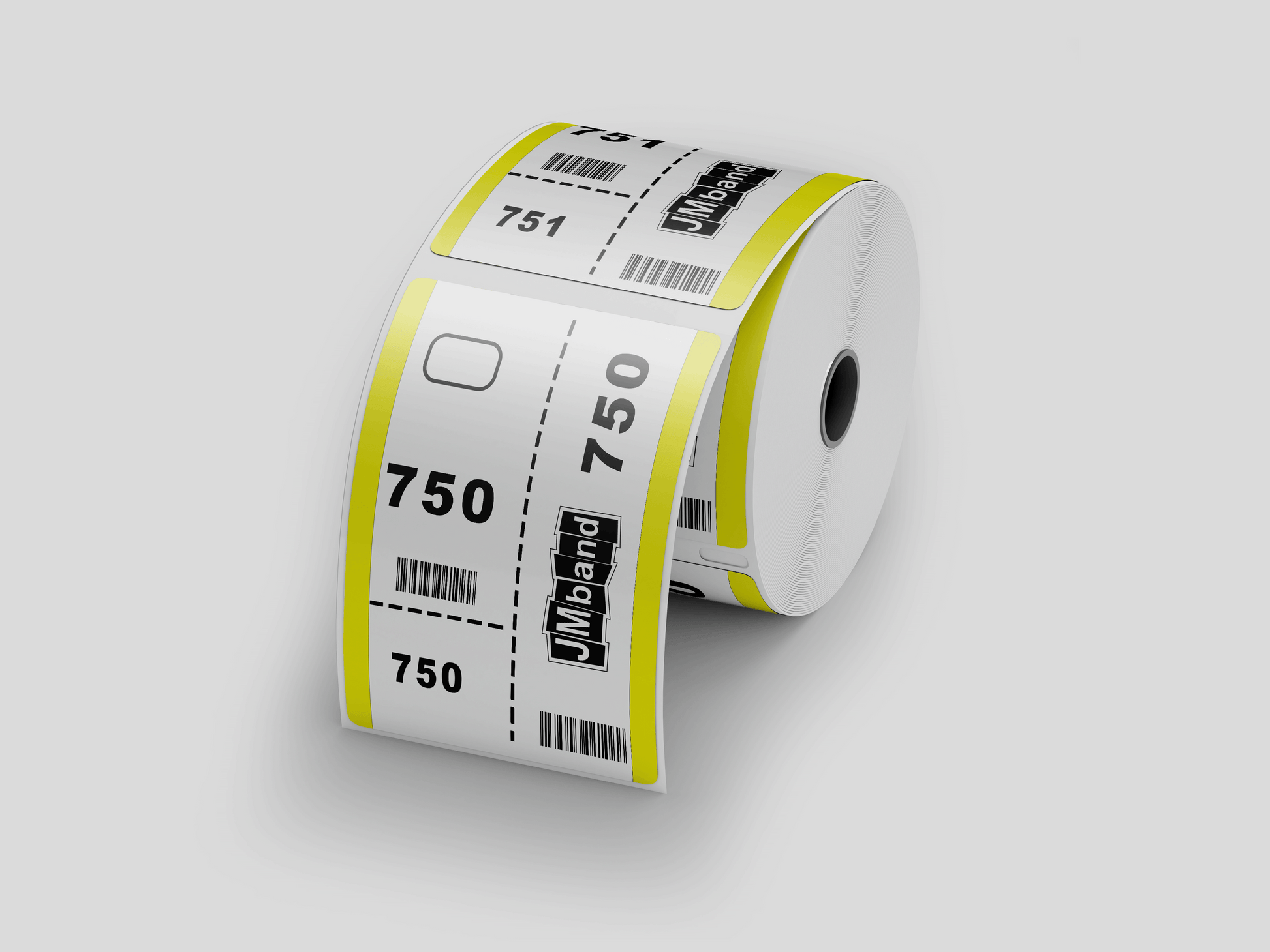 3-Part Cloakroom Tickets with Print Tickets JM Band® 100 Yellow