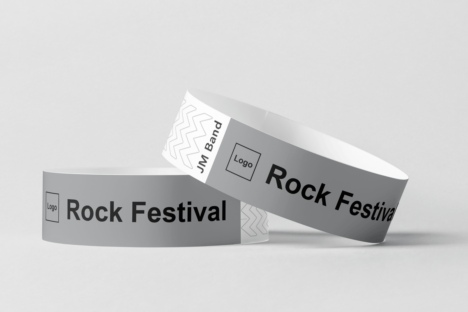 Paper Wristband - Black Print Paper wristbands JM Band® 10 Gray
