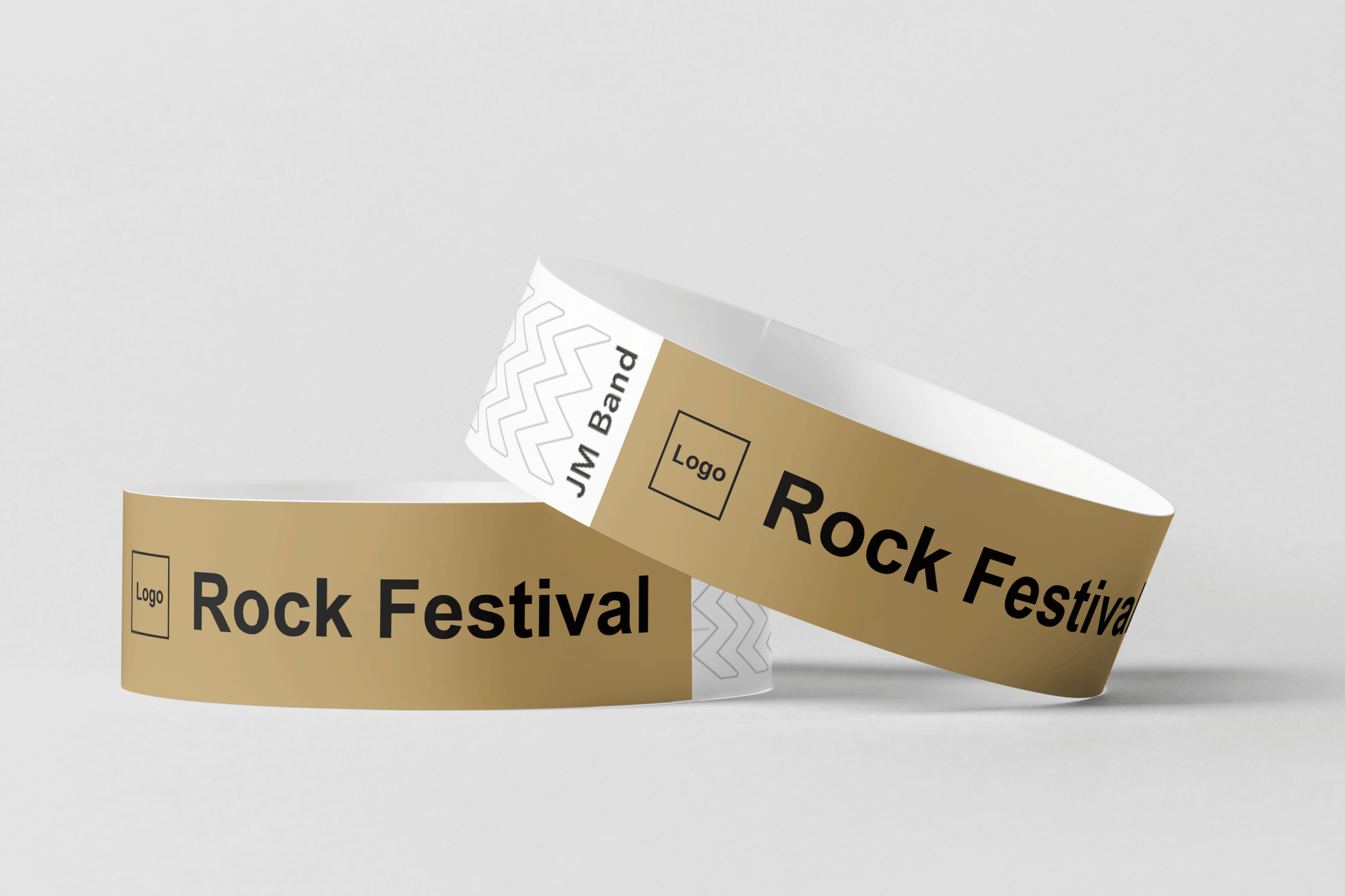 Paper Wristband - Black Print Paper wristbands JM Band® 10 Gold