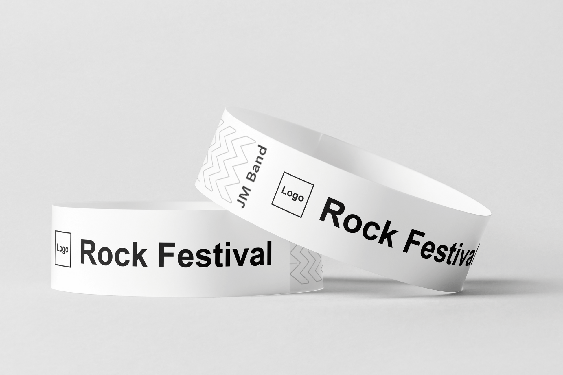 Paper Wristband - Black Print Paper wristbands JM Band® 10 White