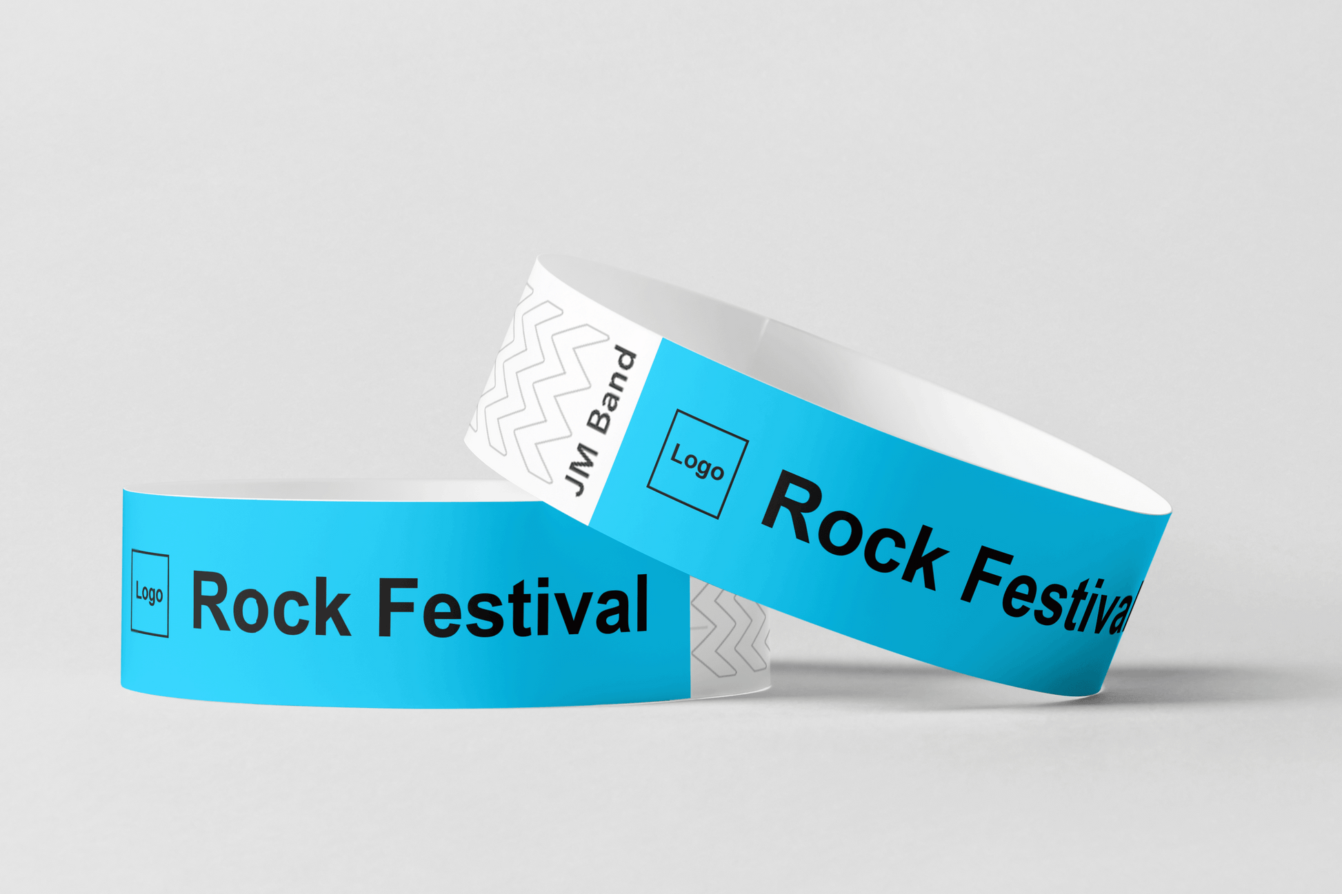 Paper Wristband - Black Print Paper wristbands JM Band® 10 Blue