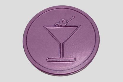 Embossed Plastic Tokens in Stock Tokens JM Band EU 1 Cocktail Purple 